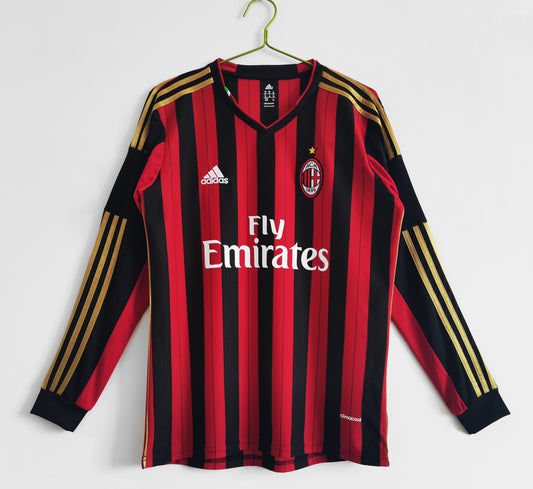 2013-2014 AC Milan Longsleeve Home Retro Kit